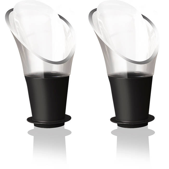 Crystal Drip-Free Wine Pourers, Set of 2