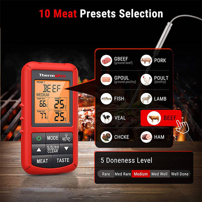 Digital Wireless Thermometer With Dual Probe