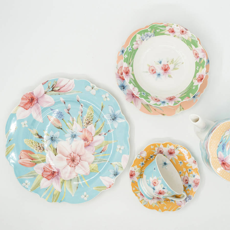 Jenna's Garden Side Plates, Set Of 4