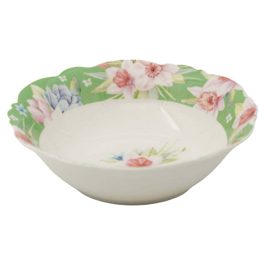 Jenna's Garden Cereal Bowls, Set Of 4