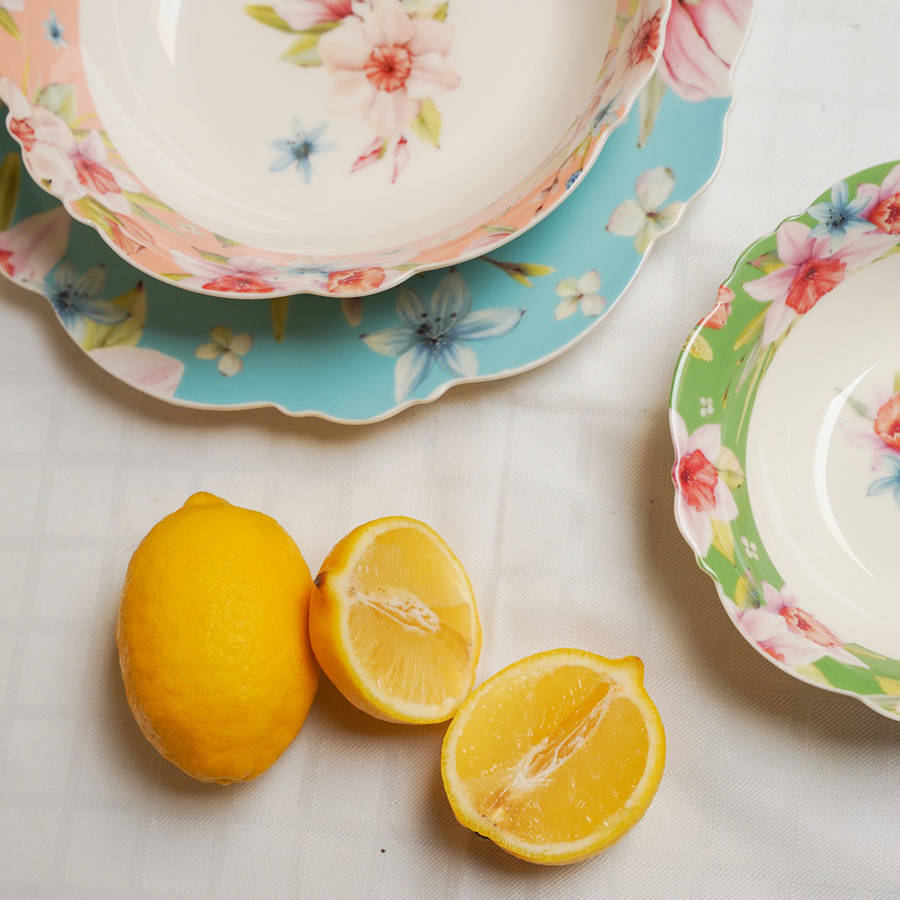 Jenna's Garden Side Plates, Set Of 4