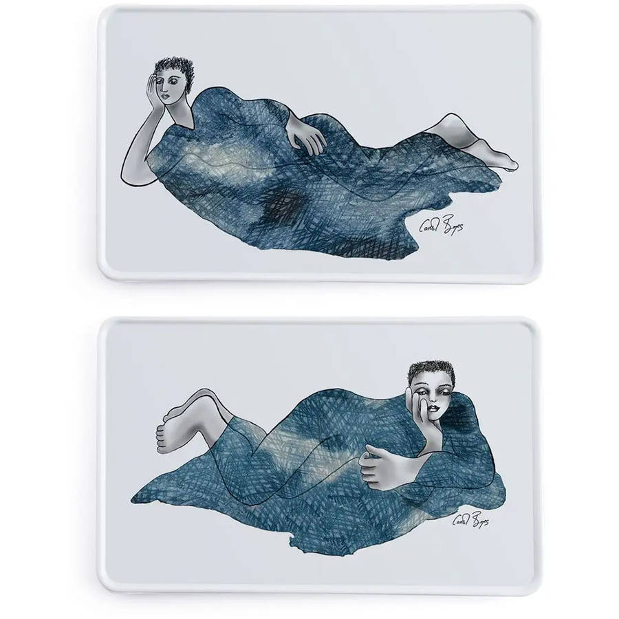 Set Of 2 Rectangular Platters, Indigo Girls