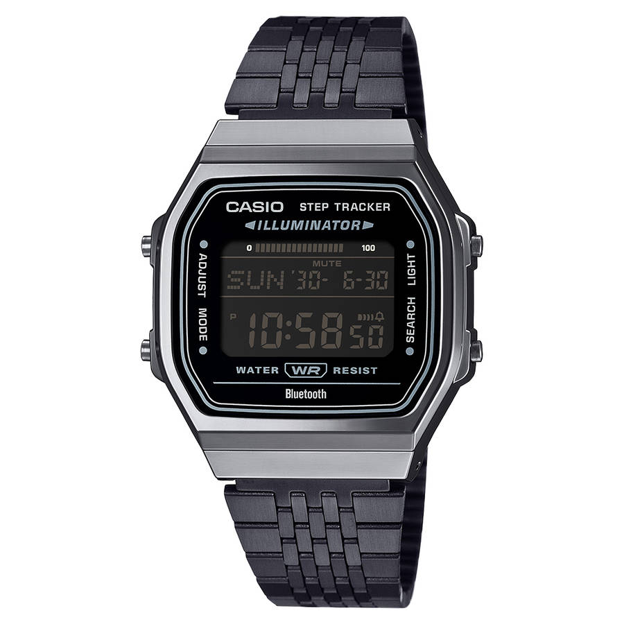 Retro Digital Unisex Bluetooth Step Tracker Wrist Watch, ABL-100WEGG-1BDF