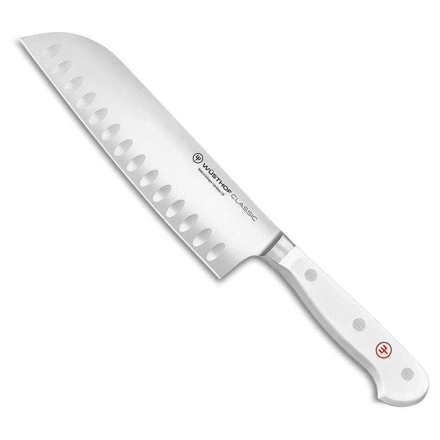 Classic White Hollow Edge Santoku Knife, 17cm