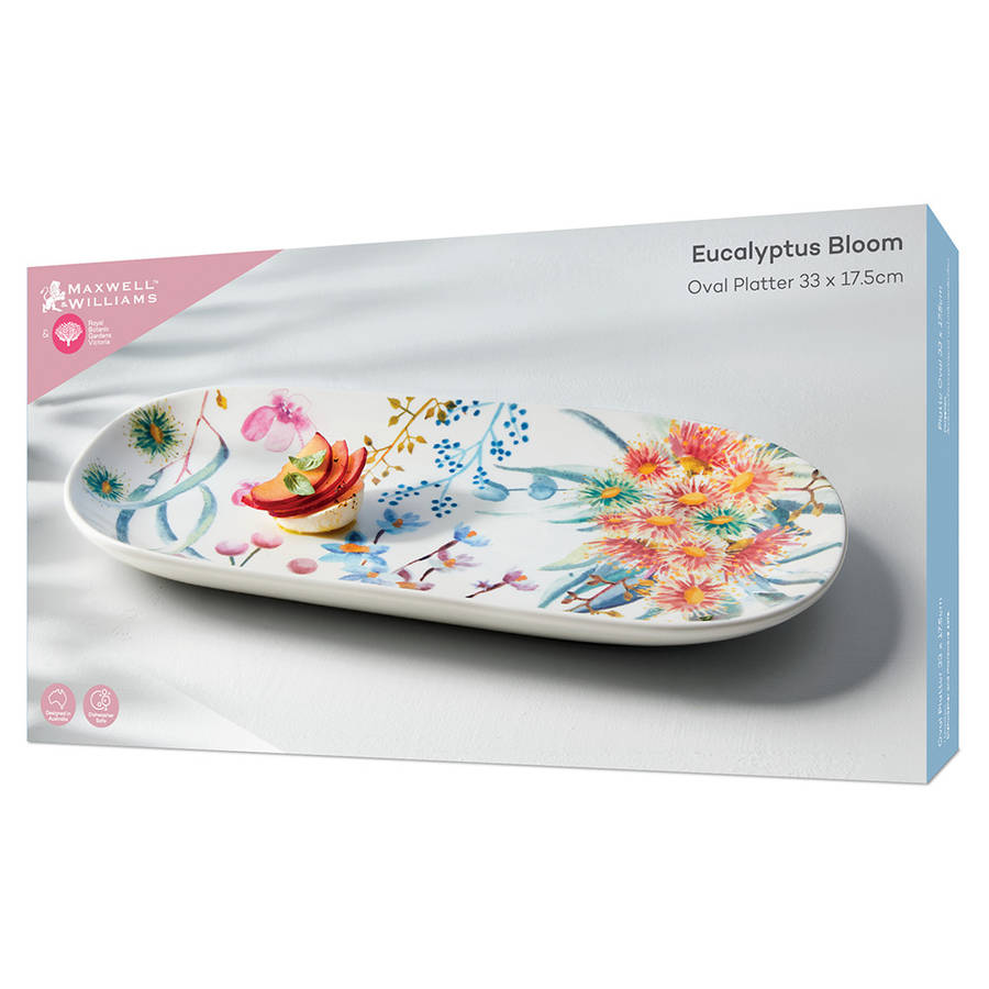 Botanic Gardens Eucalyptus Bloom Oblong Platter, 33cm