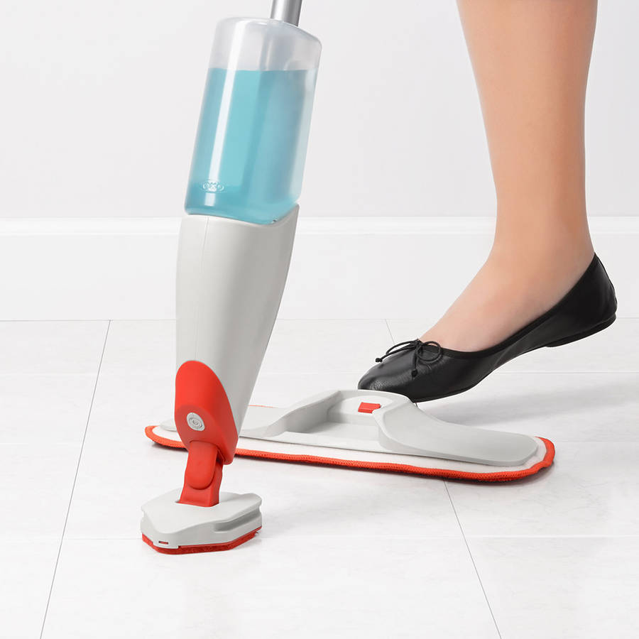 Good Grips Microfibre Spray Mop With Slide-Out Scrubber