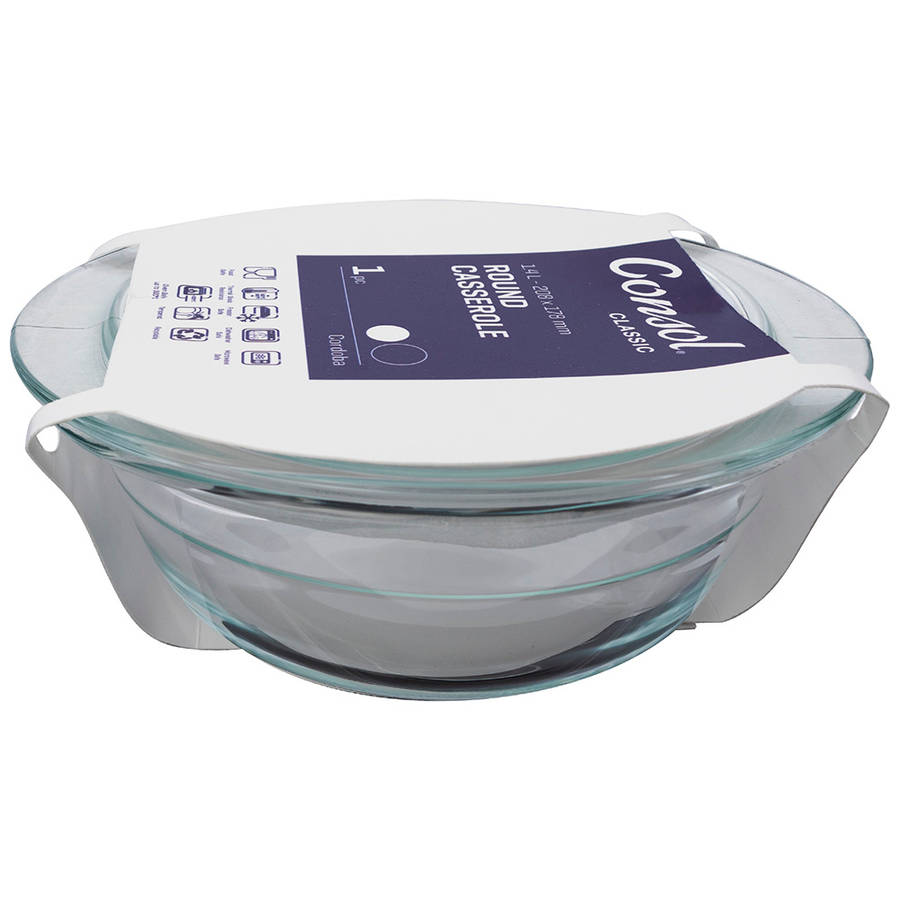 Cordova Round Glass Casserole With Lid, 1.4L