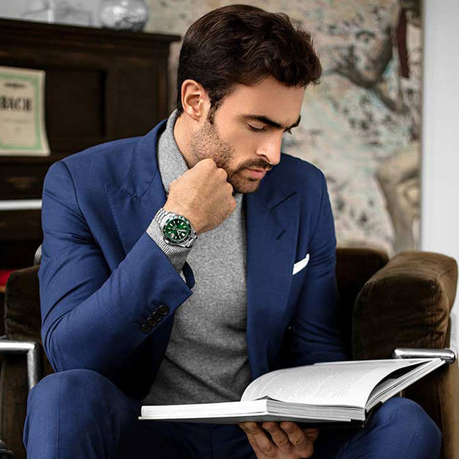 Original Depthmaster Green 100m Men's Automatic Wrist Watch