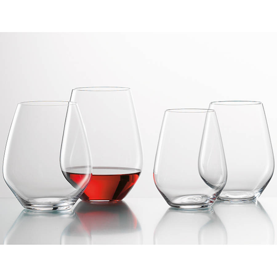 Authentis Casual Stemless Bordeaux Wine Glasses, Set of 4
