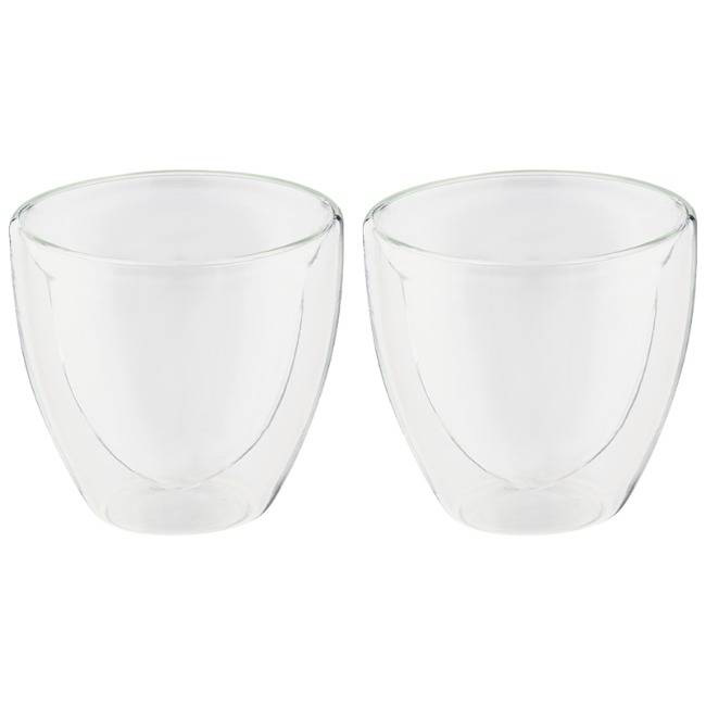 Premium Double Walled Heart-Shaped Cappuccino Cups, Set Of 2