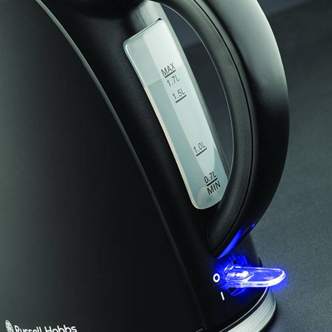 Matte Black Stainless Steel Cordless Kettle, 1.7L