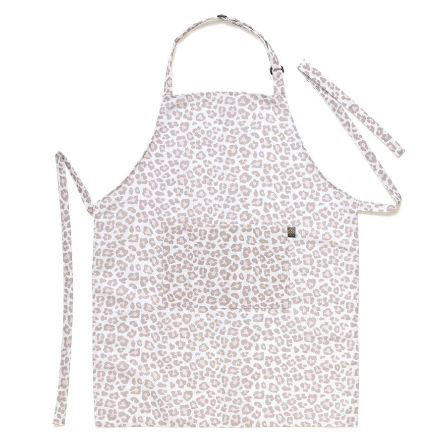 Leopard Print Full Bib Apron