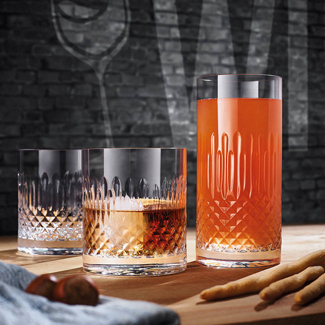 Diamante Whiskey Glasses, Set of 4