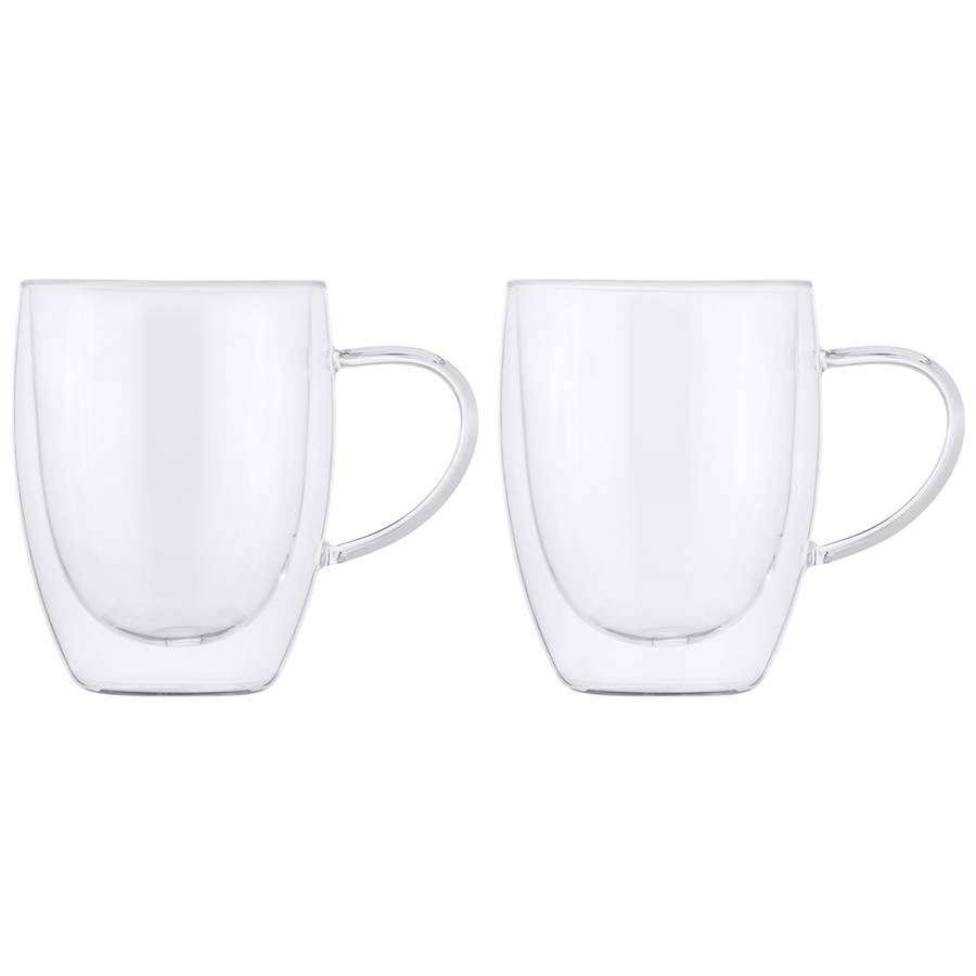 Blend Double Wall Glass Mugs, Set Of 2