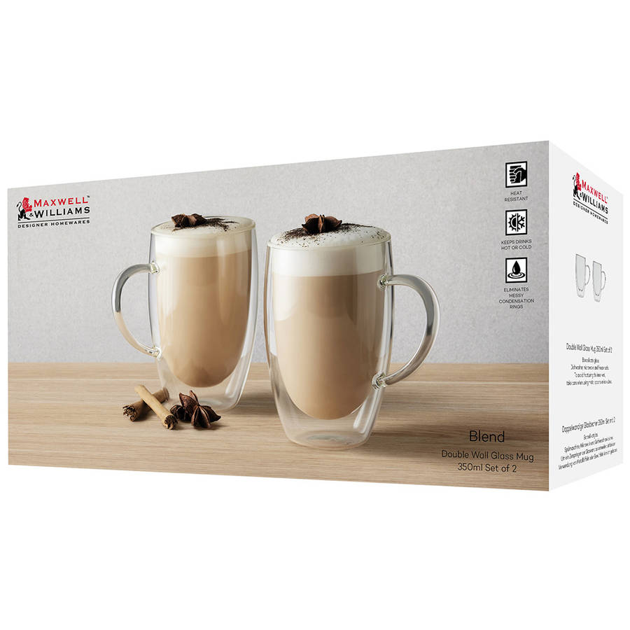 Blend Double Wall Glass Mugs, Set Of 2