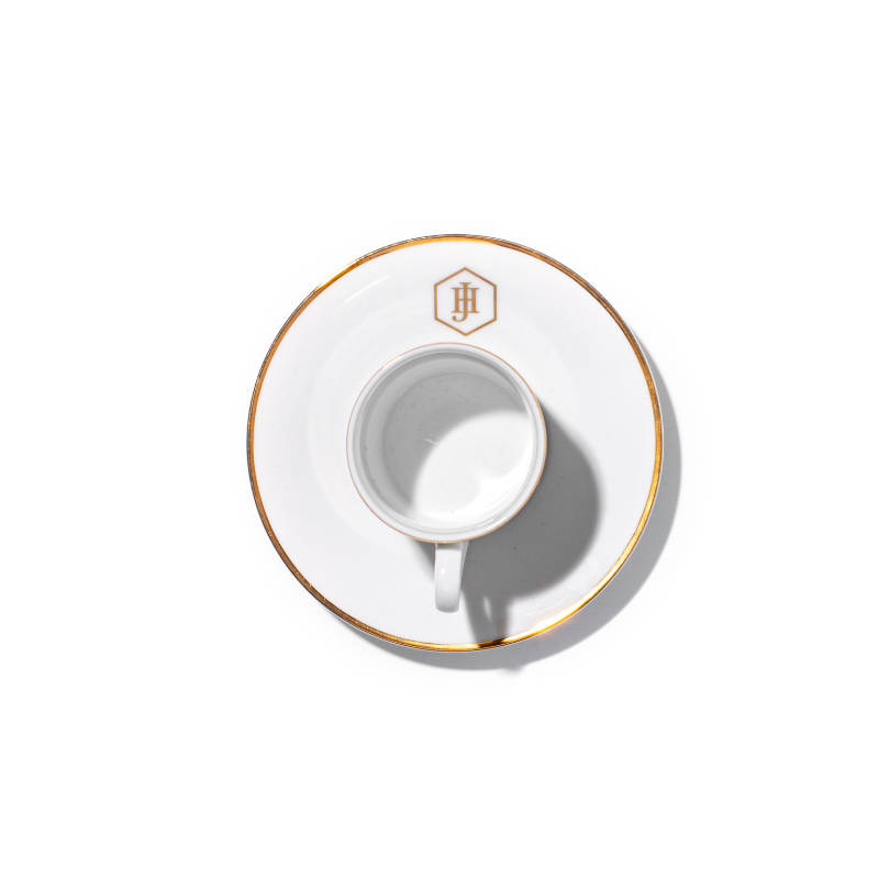 Gold Rimmed Espresso Cup and Saucer, 100ml
