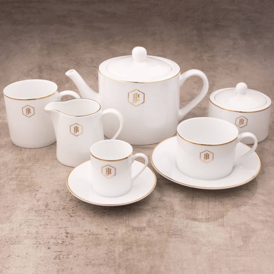 Gold Rimmed Espresso Cup and Saucer, 100ml