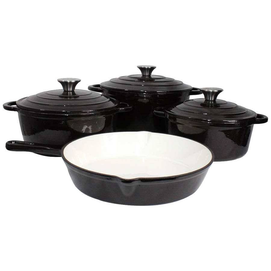 Enamelled Cast Iron Cookware set, 7pc