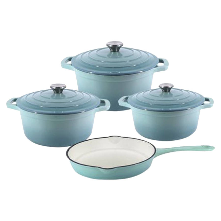 Enamelled Cast Iron Cookware set, 7pc