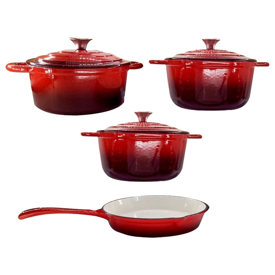 Enamelled Cast Iron Cookware set, 7pc