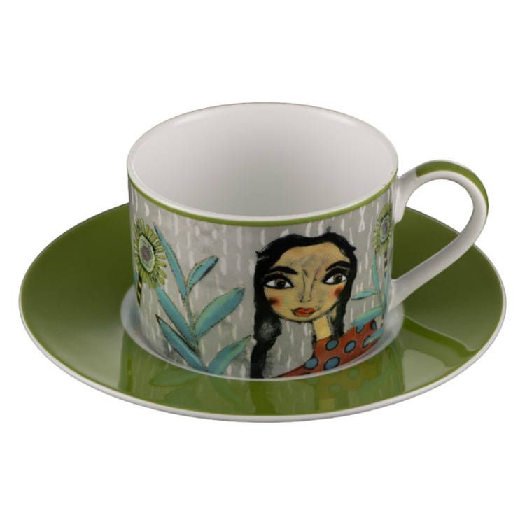 Cuzins Cup & Saucer, Set of 4
