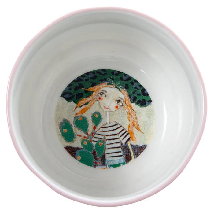 Princess Hand-Painted Pink Nibble Bowls, Set of 4