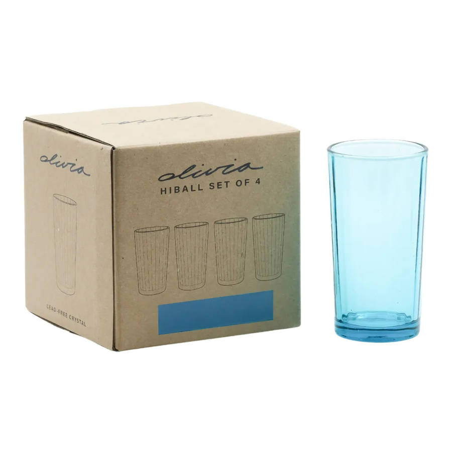 Princess Lead-Free Crystal Hiball Glasses, Set of 4