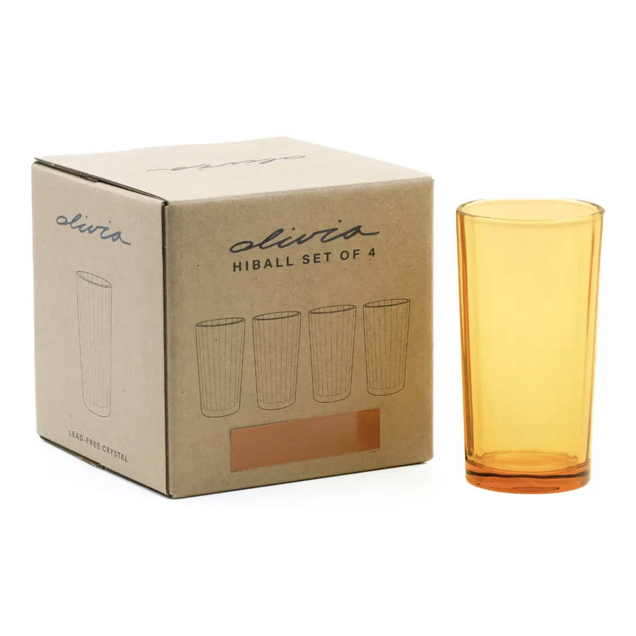 Princess Lead-Free Crystal Hiball Glasses, Set of 4