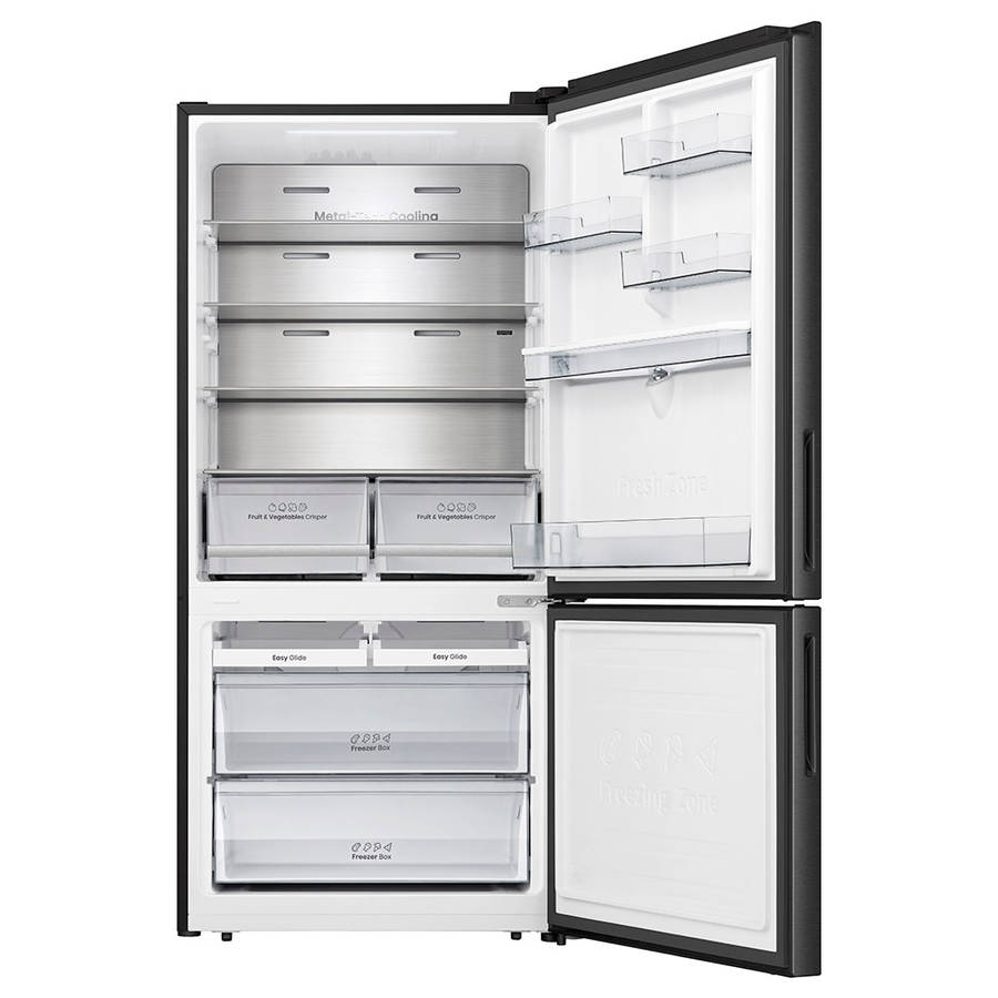 500L Black Bottom Mount Refrigerator with Water Dispenser, H630BSB-WD