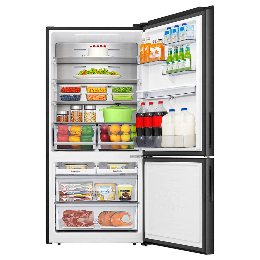 500L Black Bottom Mount Refrigerator with Water Dispenser, H630BSB-WD