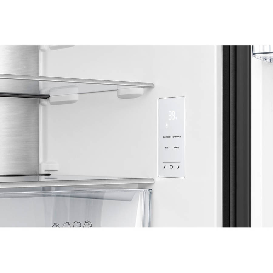 500L Black Bottom Mount Refrigerator with Water Dispenser, H630BSB-WD
