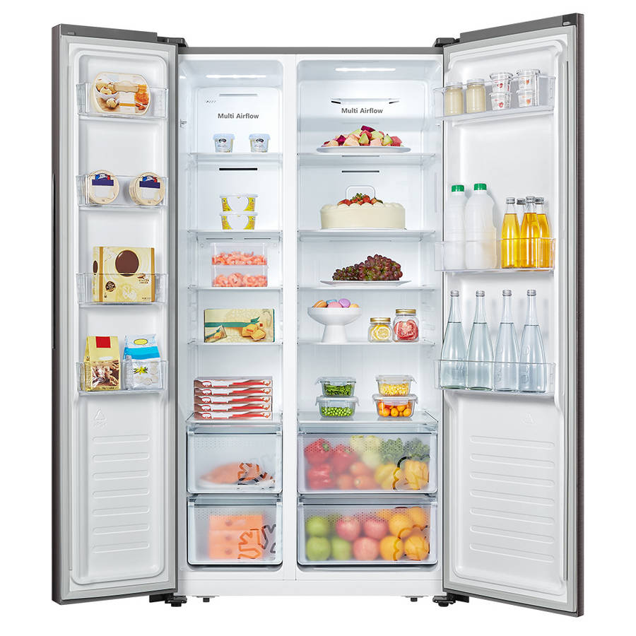 508L Combi Side By Side Titanium Inox Refrigerator, H670SIT