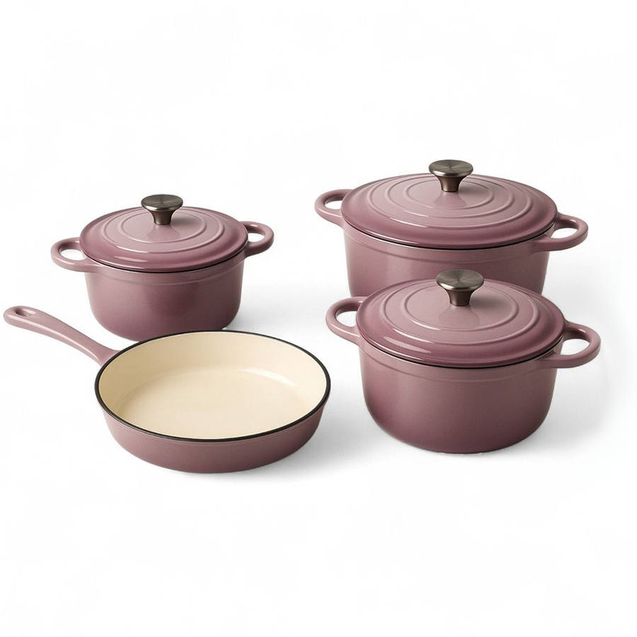Enamelled Cast Iron Cookware set, 7pc