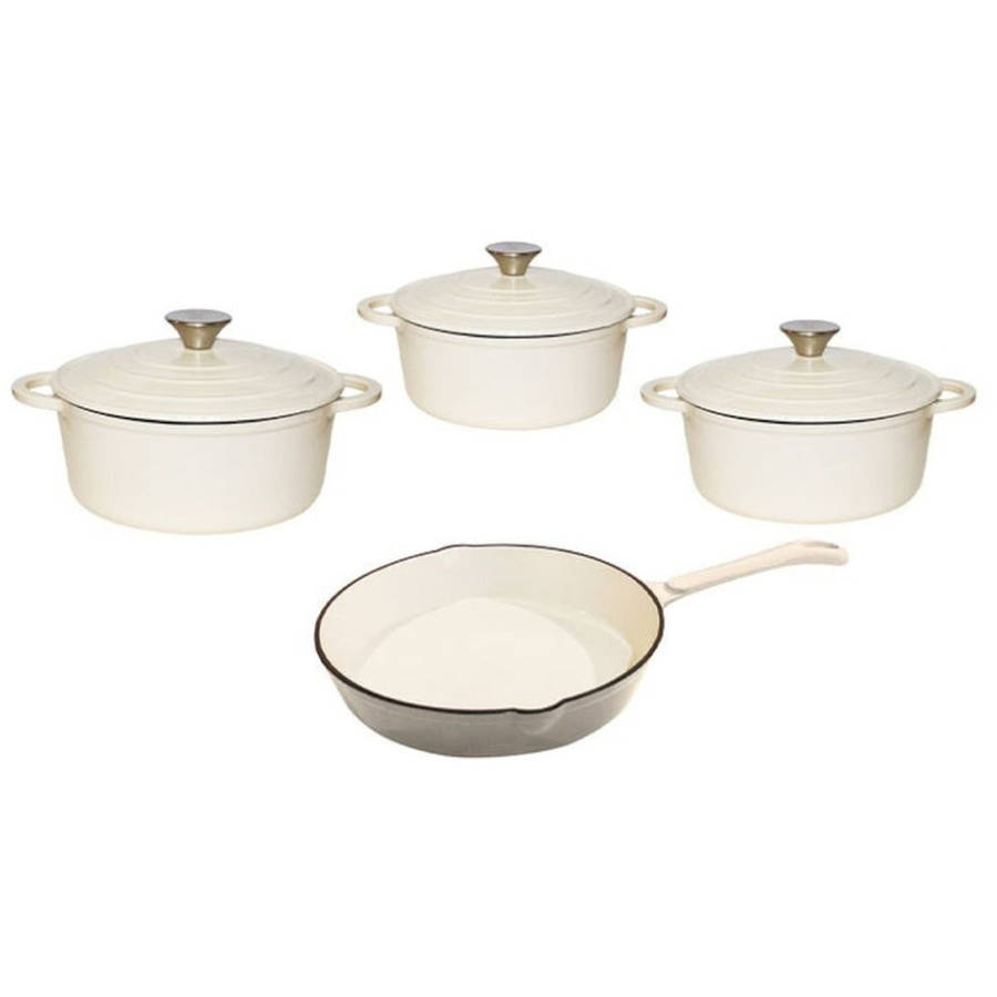 Enamelled Cast Iron Cookware set, 7pc