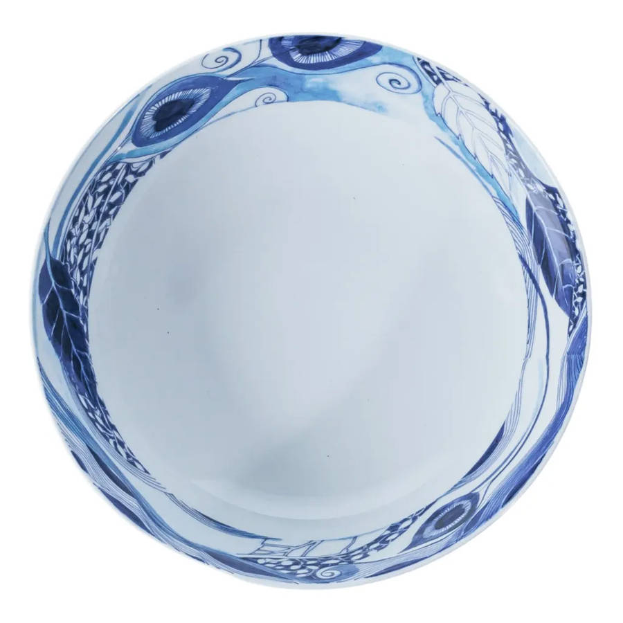 Peacock Sapphire Garden Cereal Bowls, Set of 4