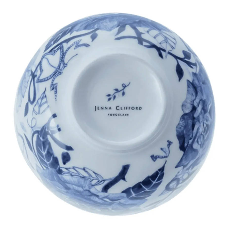Peacock Sapphire Garden Nibble Bowls, Set of 2