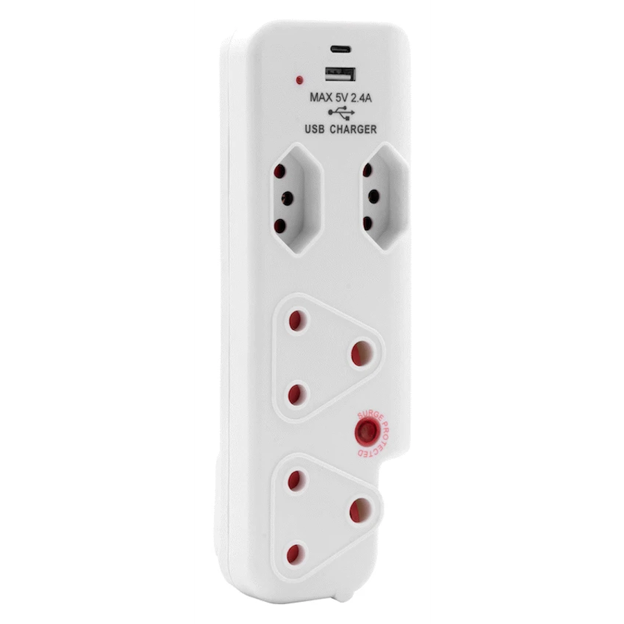 Ellies 4 Way Medium Surge adaptor with type C + USB