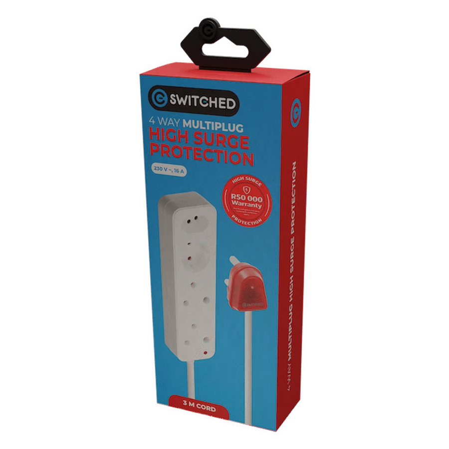 Switched High Surge 4-Way Multiplug 3m 1140J