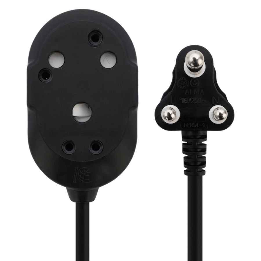 SWITCHED LIGHT DUTY Back-to-Back (BTB) EXTENSION LEADS 20M - BK