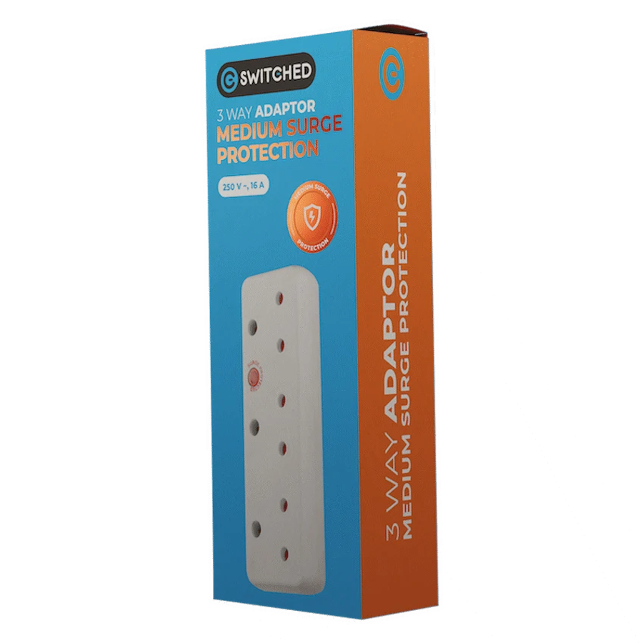 SWITCHED 3 Way Medium Surge 16A Adaptor