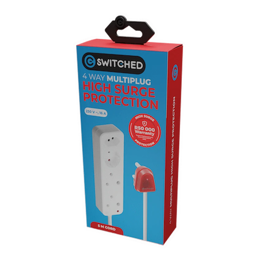 Switched High Surge 4-Way Multiplug 5m 1140J