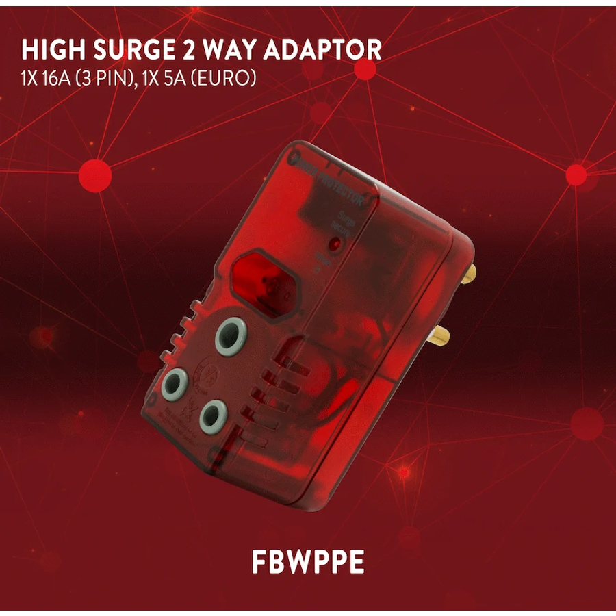Ellies High Surge Adaptor 1x 5a (Euro), 1x 16a (3-Pin)