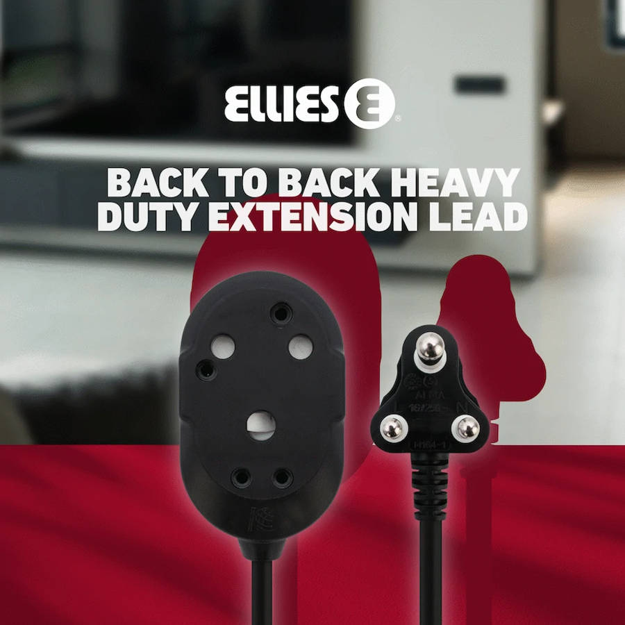 Ellies Back to Back Heavy Duty Extension Lead - 3m