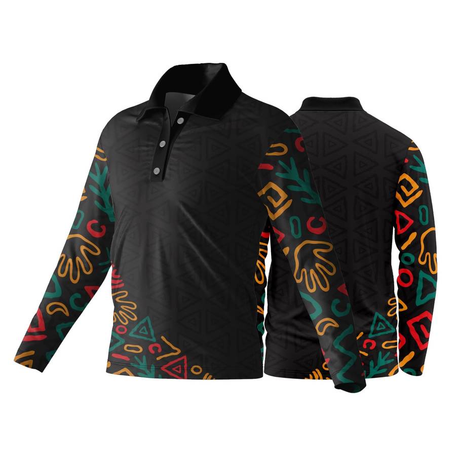 Unisex Long Sleeve Golf Shirt | Sport Tec | Africa Design