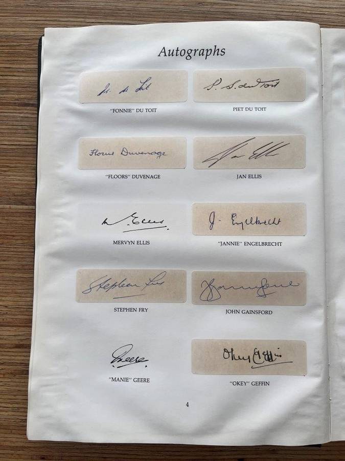 Doc Craven`s Tribute -- The Legends of Springbok Rugby 1889-1989 (Limited signed leather edition)