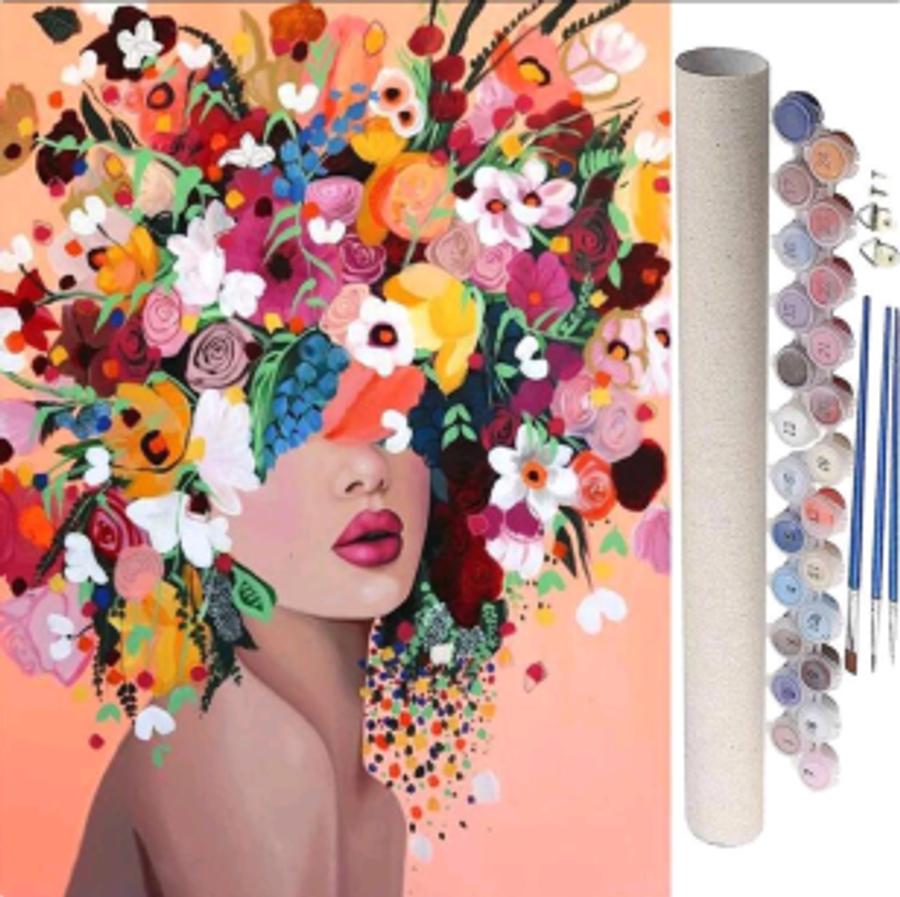 Paint by Numbers: Woman with Flower Hair