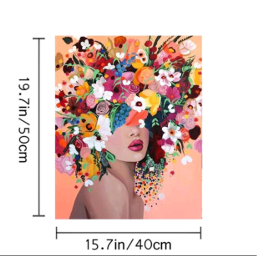 Paint by Numbers: Woman with Flower Hair