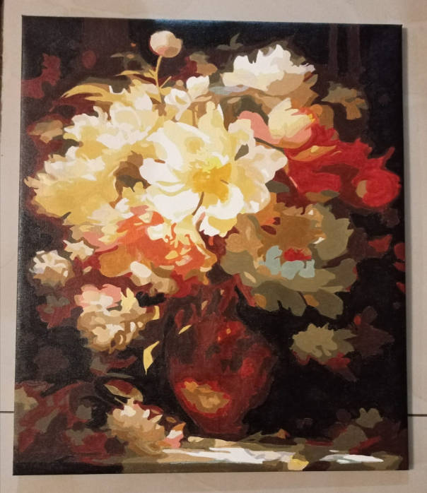 Paint by Numbers: Flowers in Golden Pot