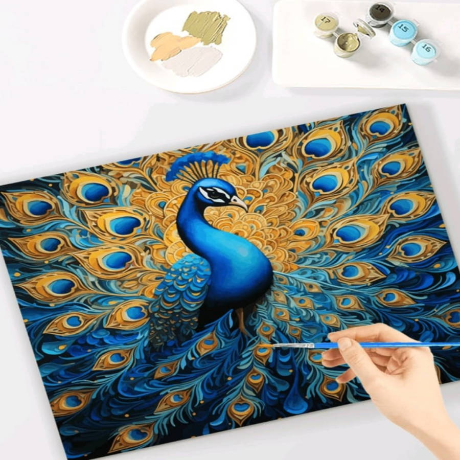 Paint by Numbers: Beautiful Peacock