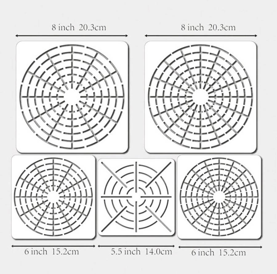 PVC Stencil: 5pc Mandala Dotting
